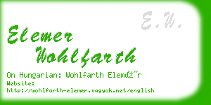 elemer wohlfarth business card